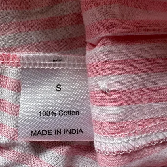 Messy Bun Women's Size Small White Cat Top & Pink Striped Shorts Pajama Set NWT - Picture 11 of 12